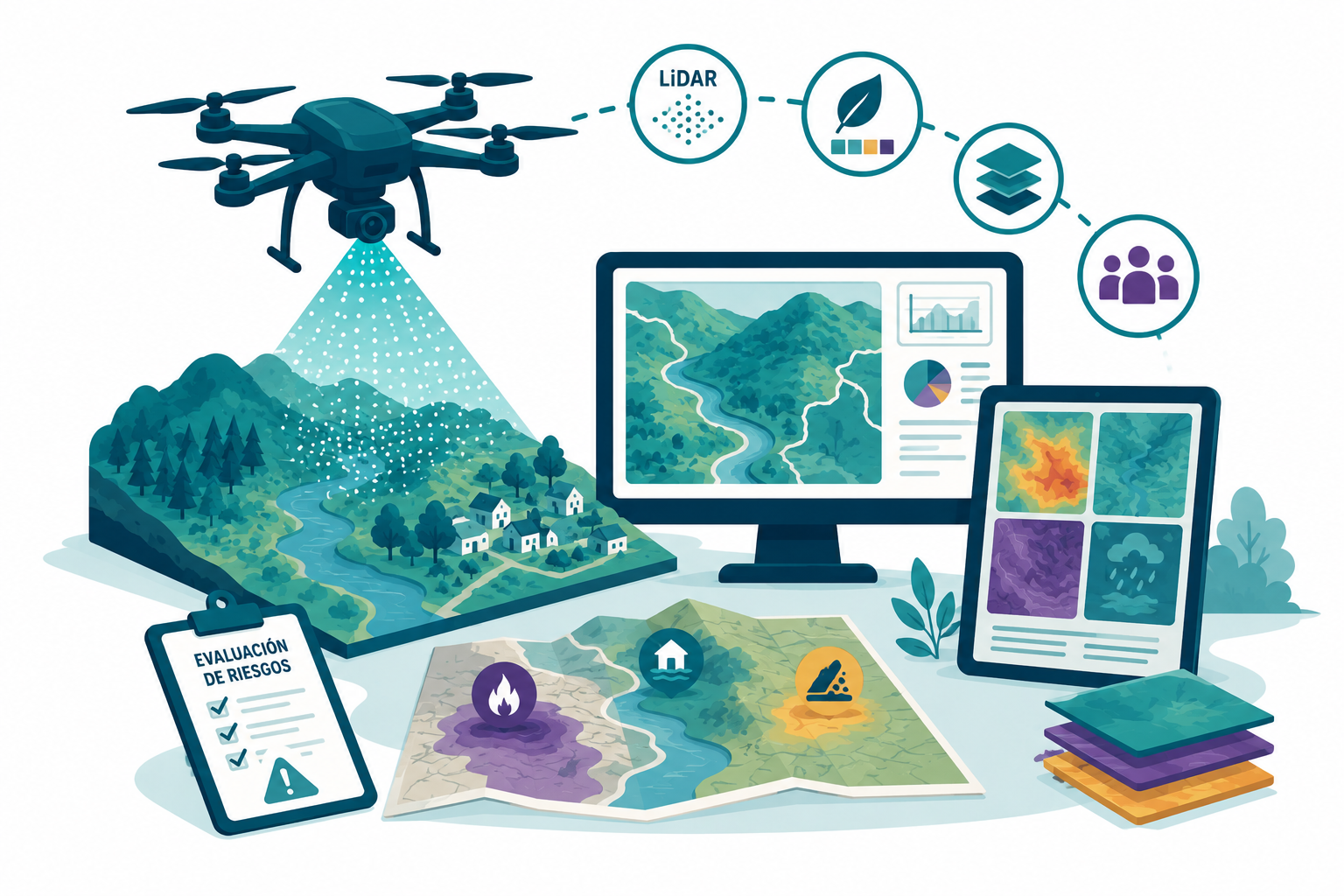 Drones para resiliencia territorial. Sensores LiDAR-multiespectral y SIG para escenarios de vulnerabilidad y adaptación frente a riesgos naturales (FCT-25-23982) (1)